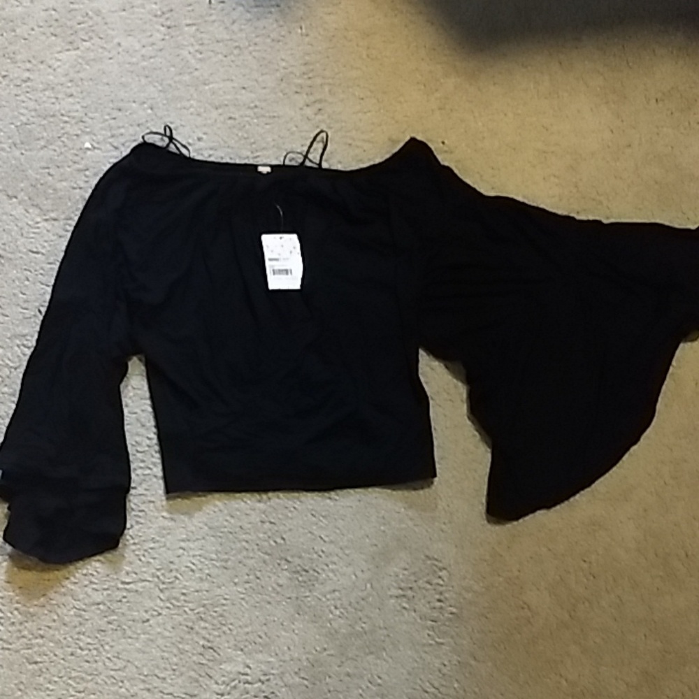 Free People black short black wrap top